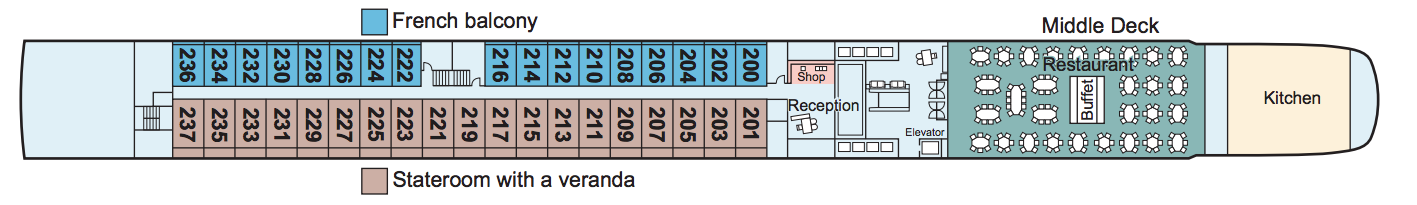 Viking River Cruises Viking Longships 2019 Deck Plans Middle Deck.png