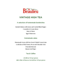Beaulieu vintage high tea menu