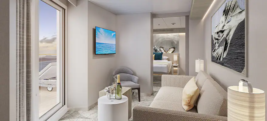 Forward-Facing Suite with Master Bedroom & Large Balcony