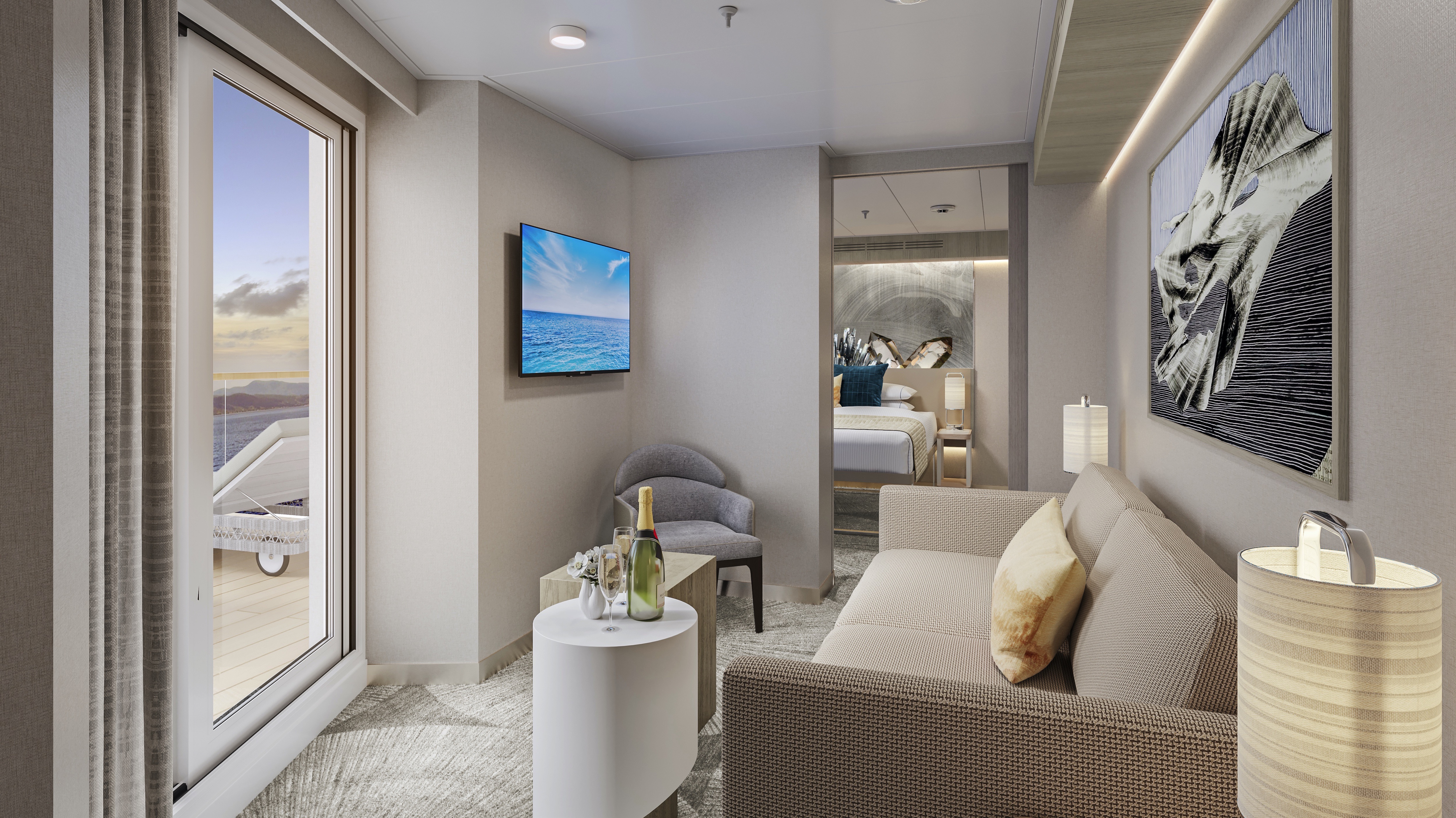 Forward-Facing Suite with Master Bedroom & Large Balcony