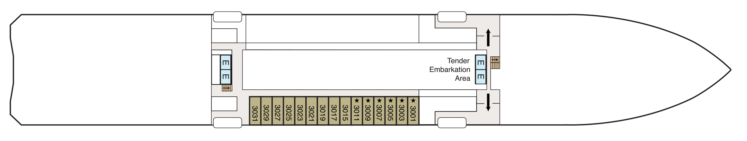 Oceania Cruises, R-Class, Ragatta, Deck 3.png