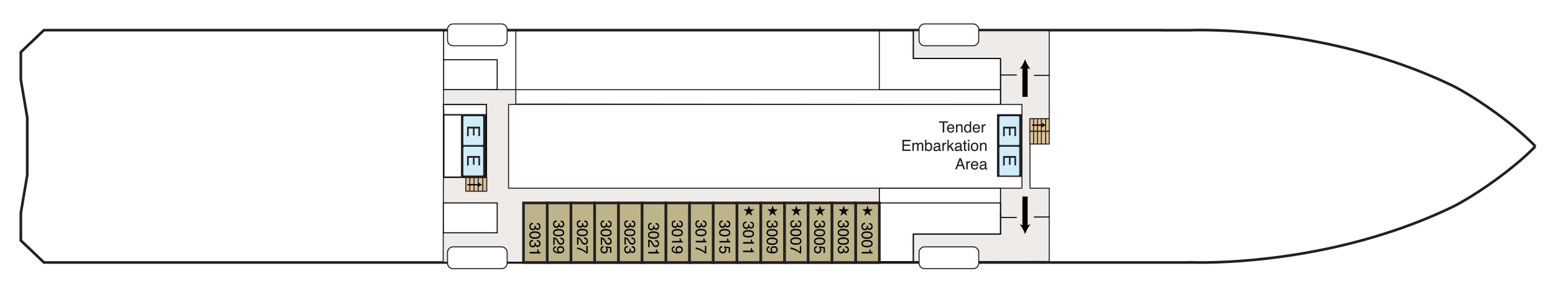 Oceania Cruises, R-Class, Sirena , Deck 3.png