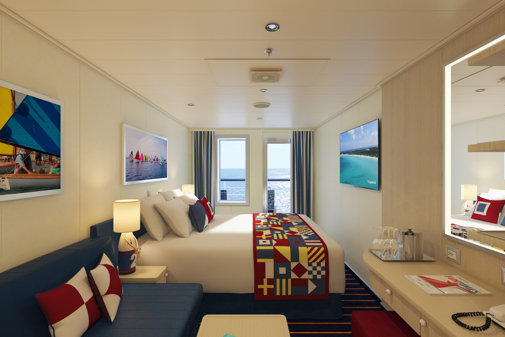 Carnival Cruise Line, Carnival Horizon, Family Harbour Aft View Extended Balcony