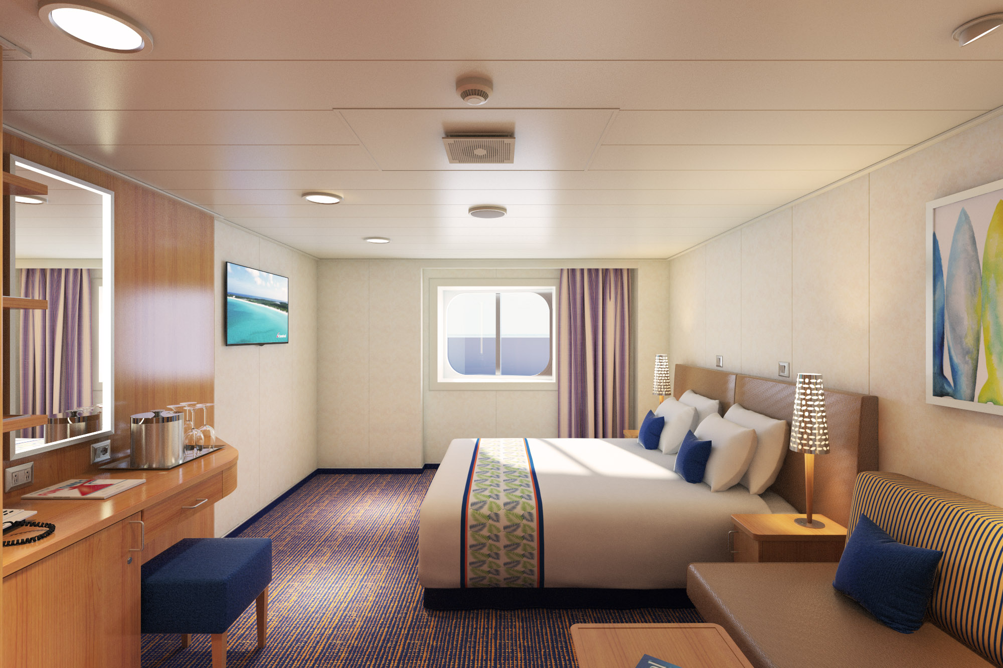 Carnival Cruise Line, Carnival Horizon, Interior With Picture Window Walkway View
