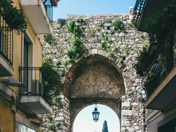Street Archway in Taormina, Taormina, Metropolitan City of Messina, Italy
