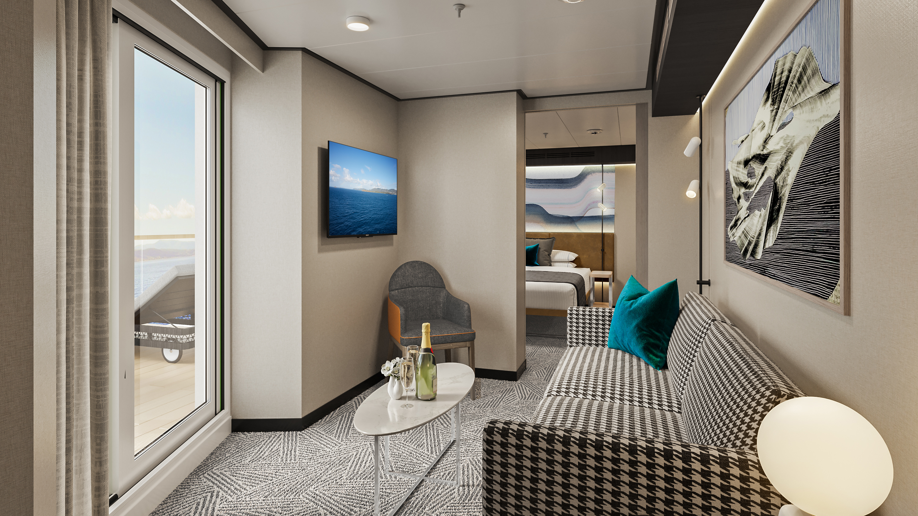 Norwegian Cruise Line, Norwegian Aqua Suite Bedroom 3 Sk