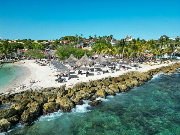 Aerial view of Jan Thiel Beach in Curaçao