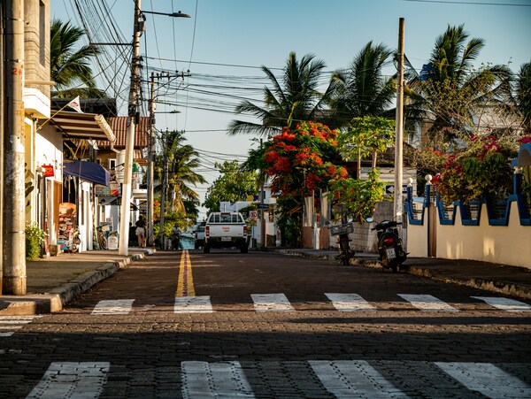 Street in Puerto Ayora, Santa Cruz, Galapagos.