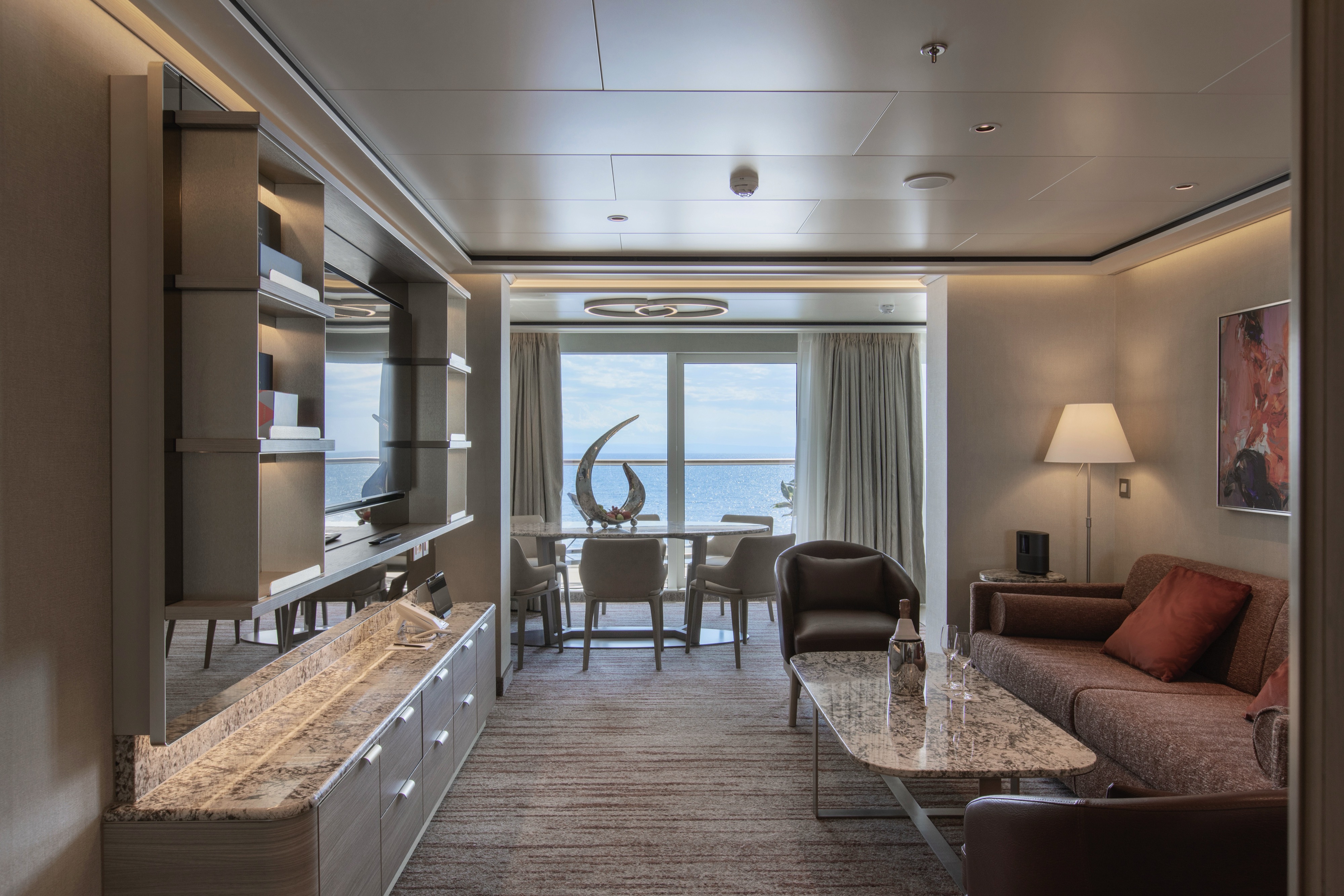 Silversea, Silver Ray, Owner's Suite Living Room 1 ©Silversea Cruises Ltd