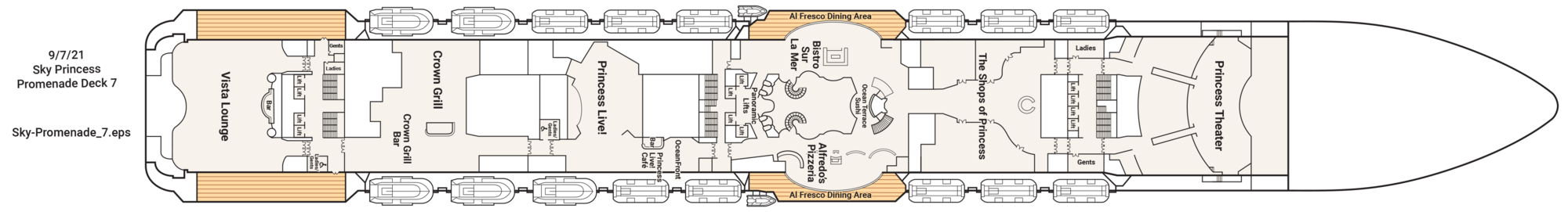Deck 7 - Promenade plan