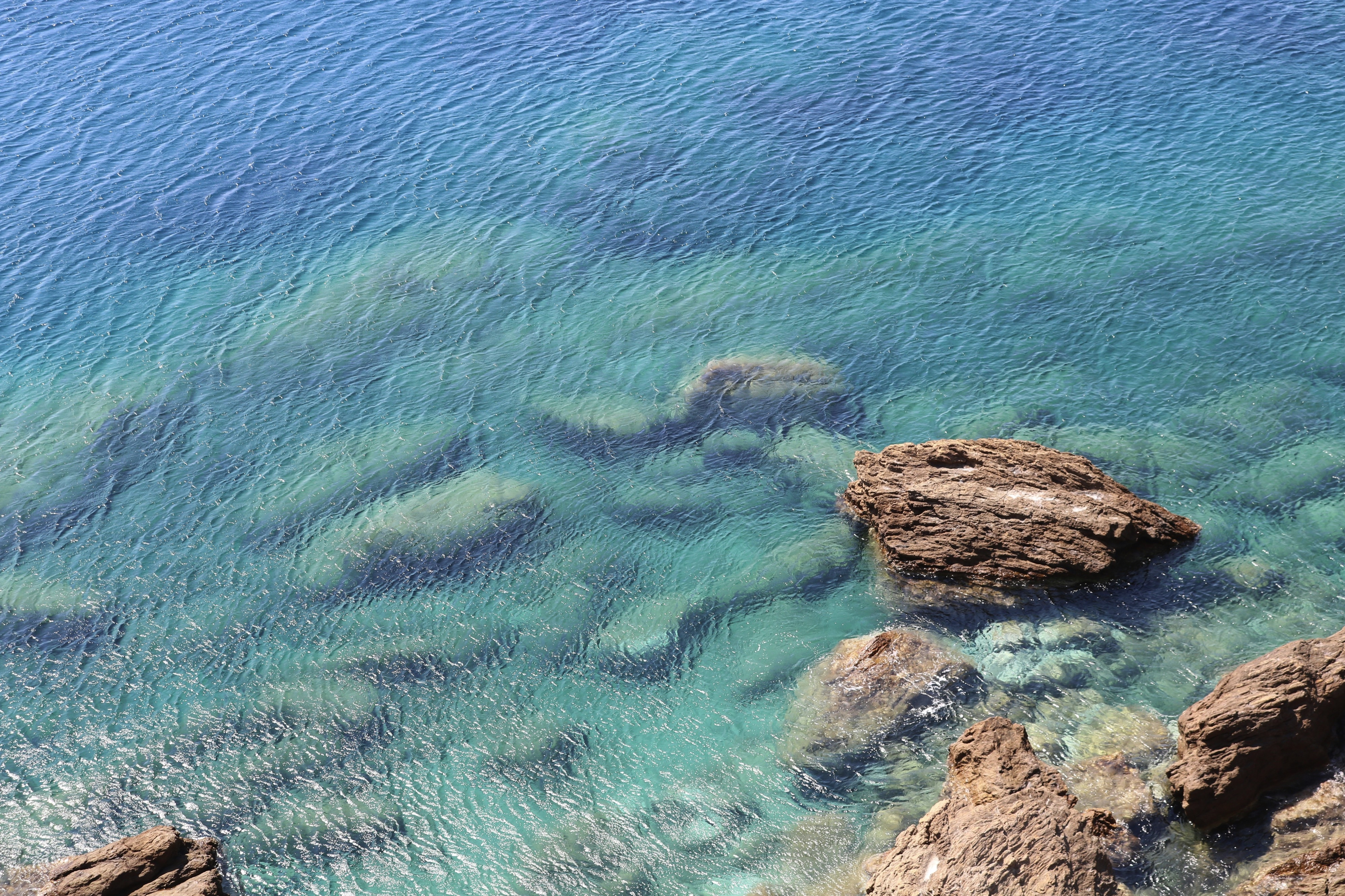 Beach rocks near the Temple of Poseidon in Sounion, Greece