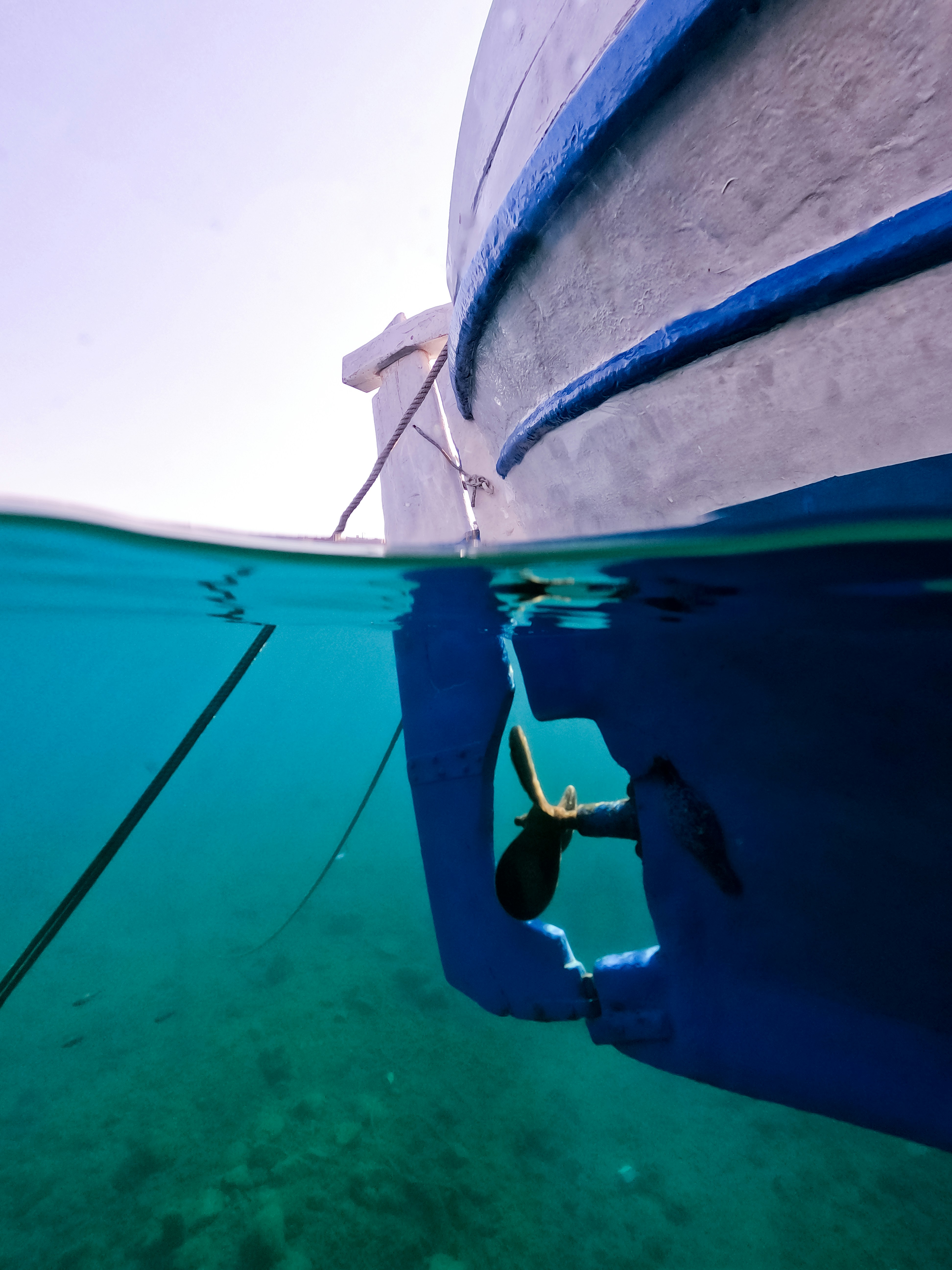 Greek Traditional Boat - Half Underwater, Leros, Greece