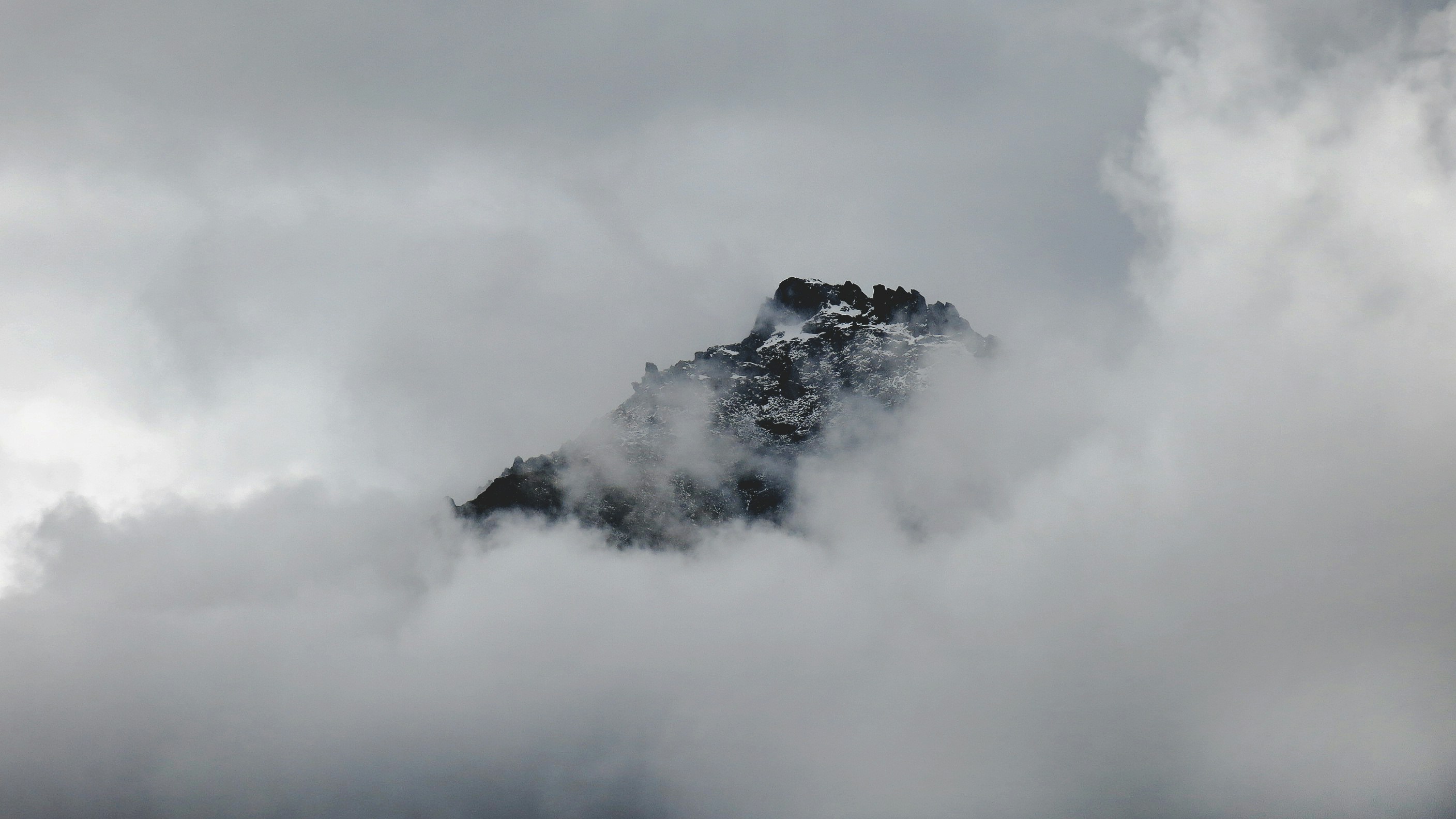 Mountain Summit Through Fog Franz Josef Glacier, New Zealand