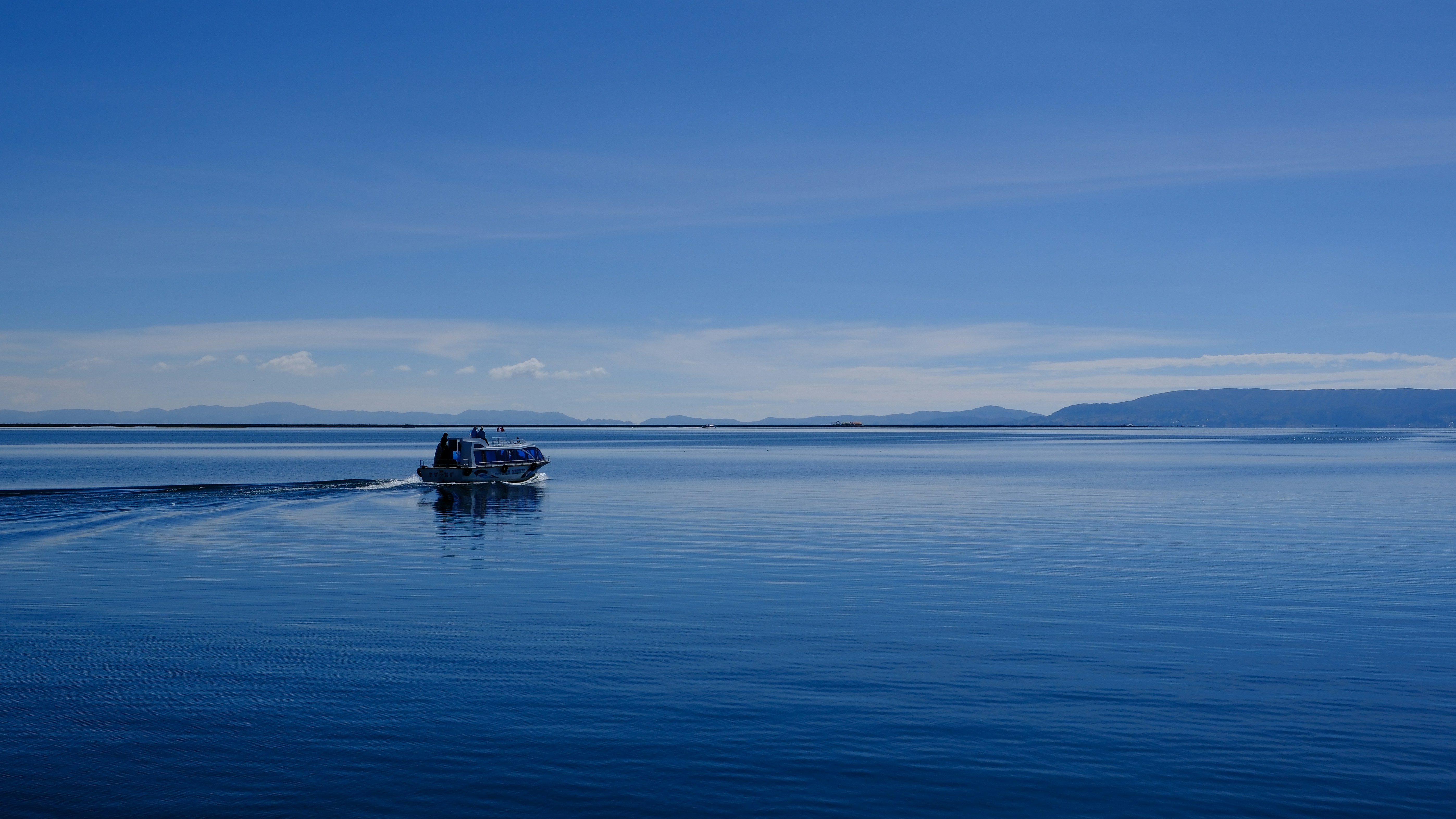 The vast expanse of Lake Titicaca in Peru