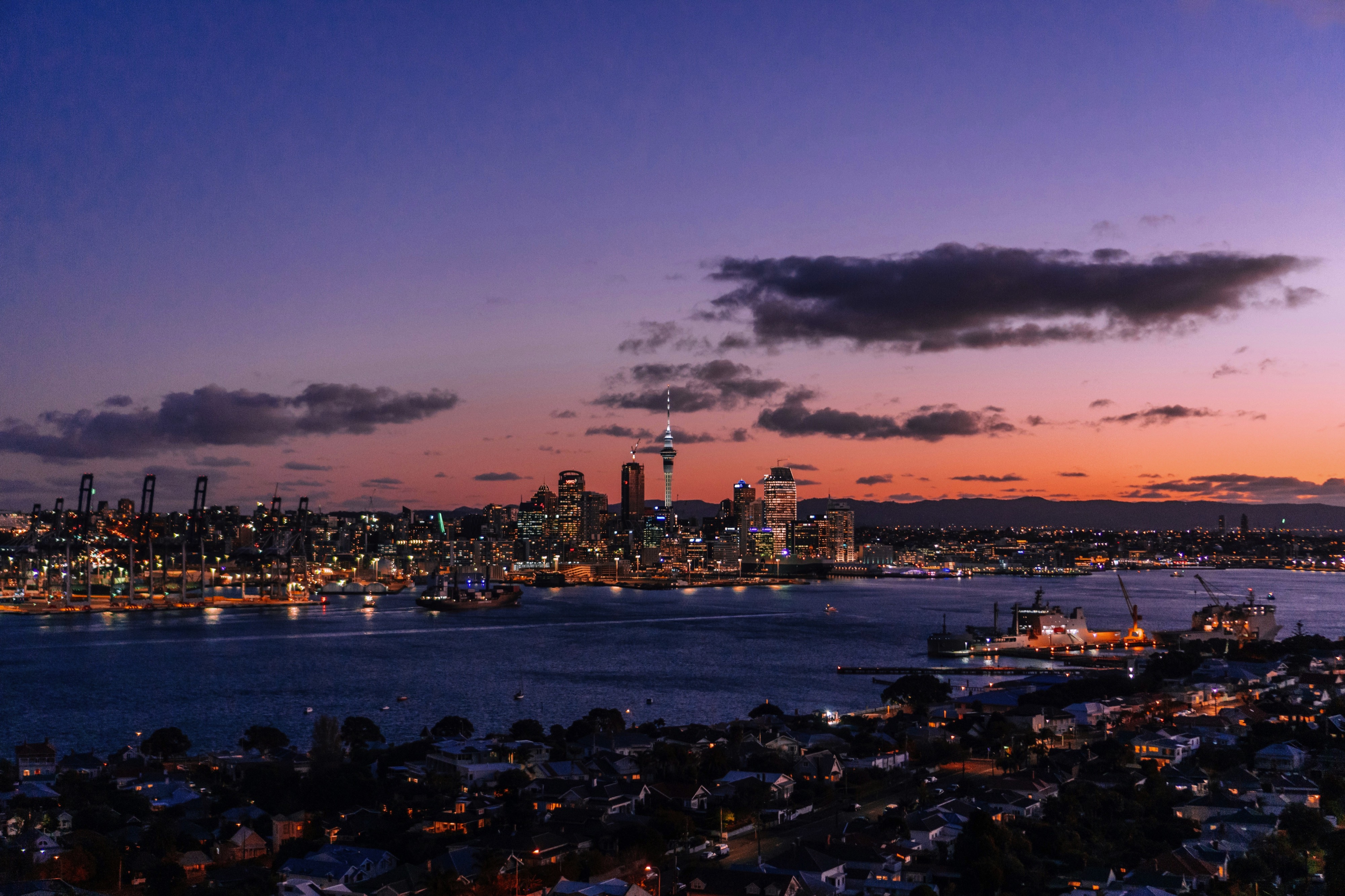Auckland on twilight _landscape_, Auckland, New Zealand