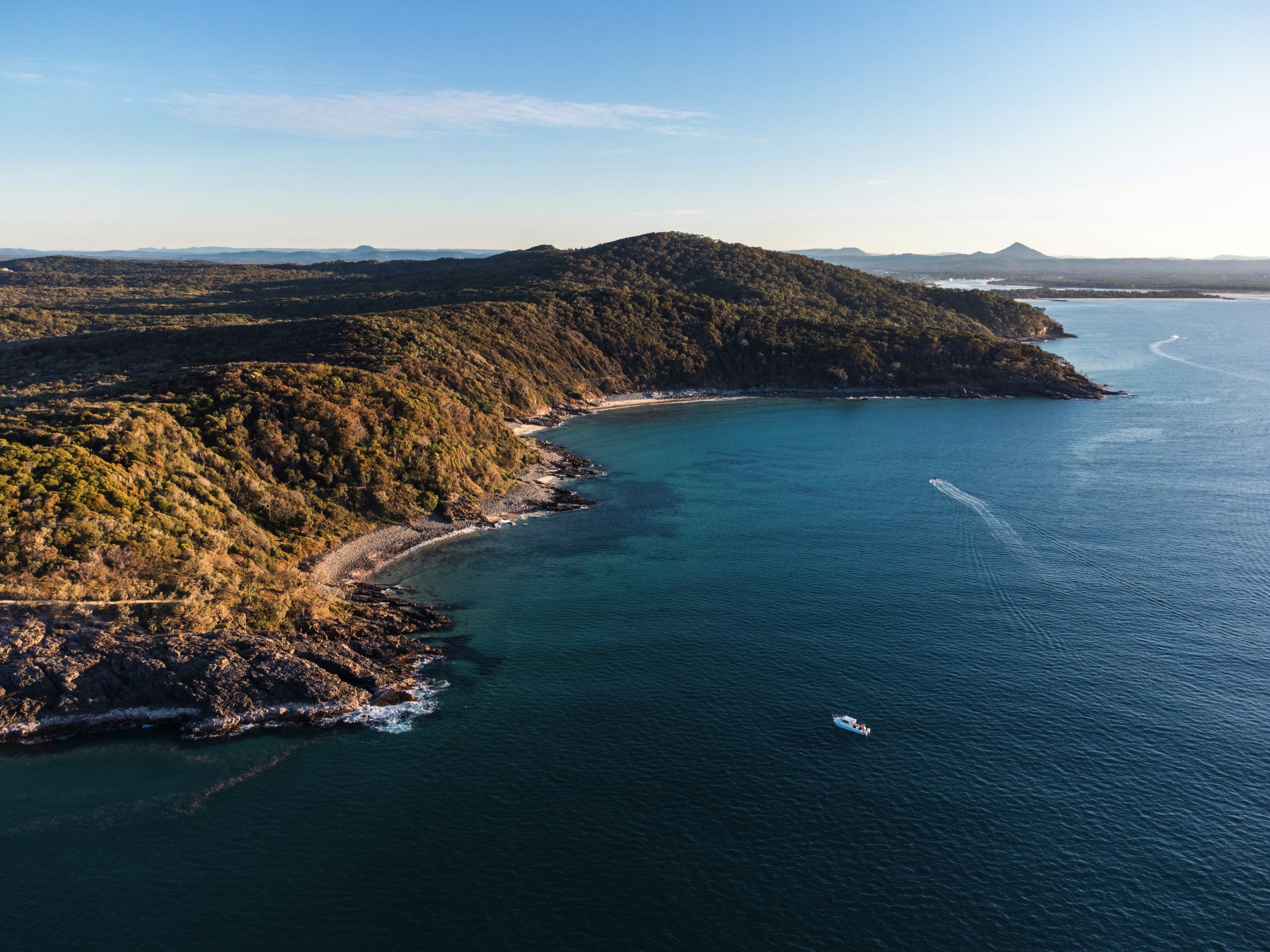 Aerial photo of the Noosa national park, Queensland Australia.