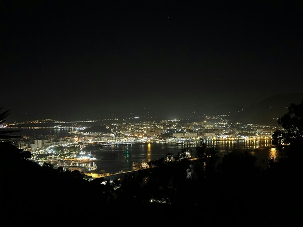 Panorámica nocturna, Ceuta, Spain