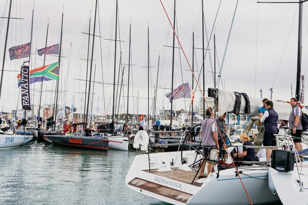 Crews gearing up at the Cowes Regatta, Isle of Wight