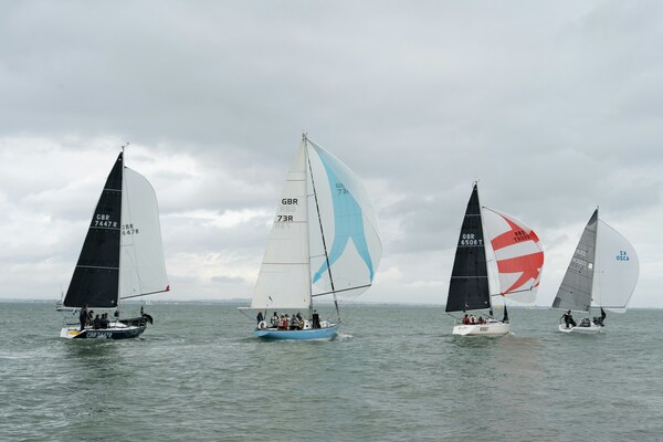 Boats returning to port in Cowes, Isle of Wight