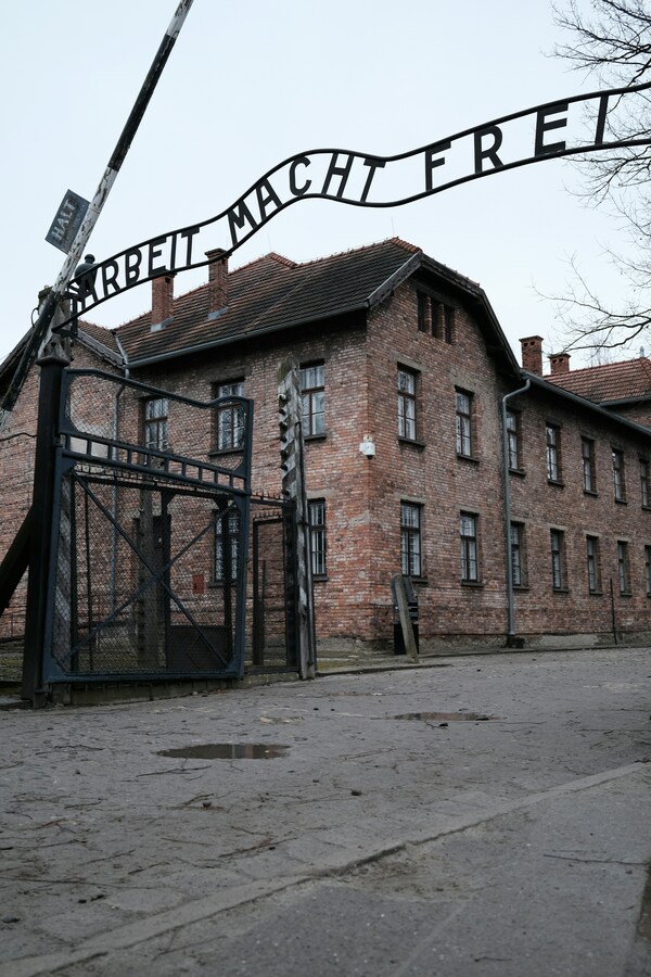 Entrance to the Auschwitz-Birkenau concentration camp