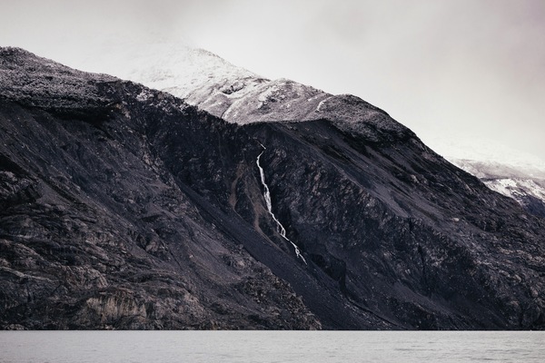 Rocky mountain and river, Glaciar Perito Moreno, El Calafate, Argentina
