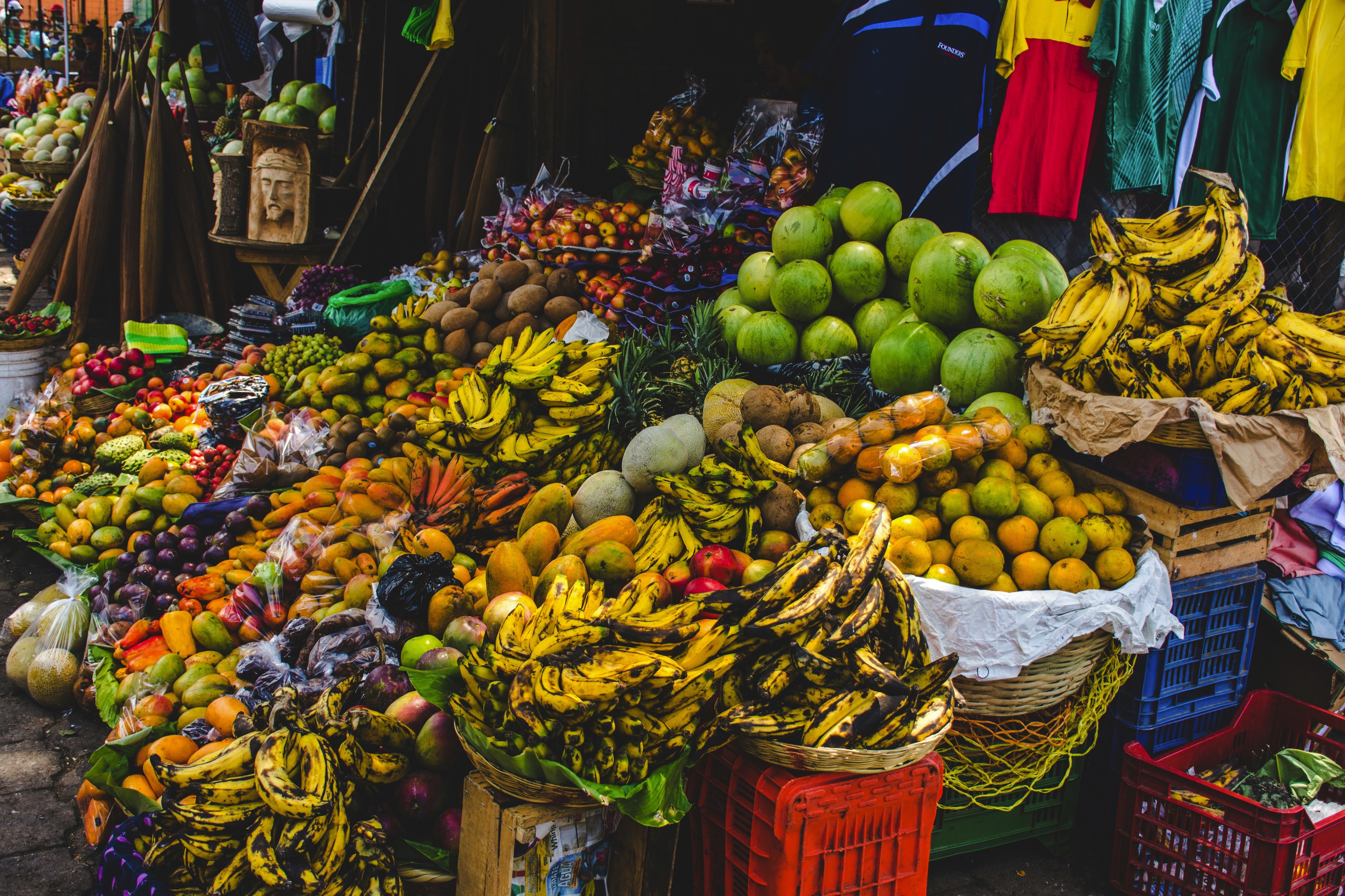 Walking around Antigua Guatemala during market day