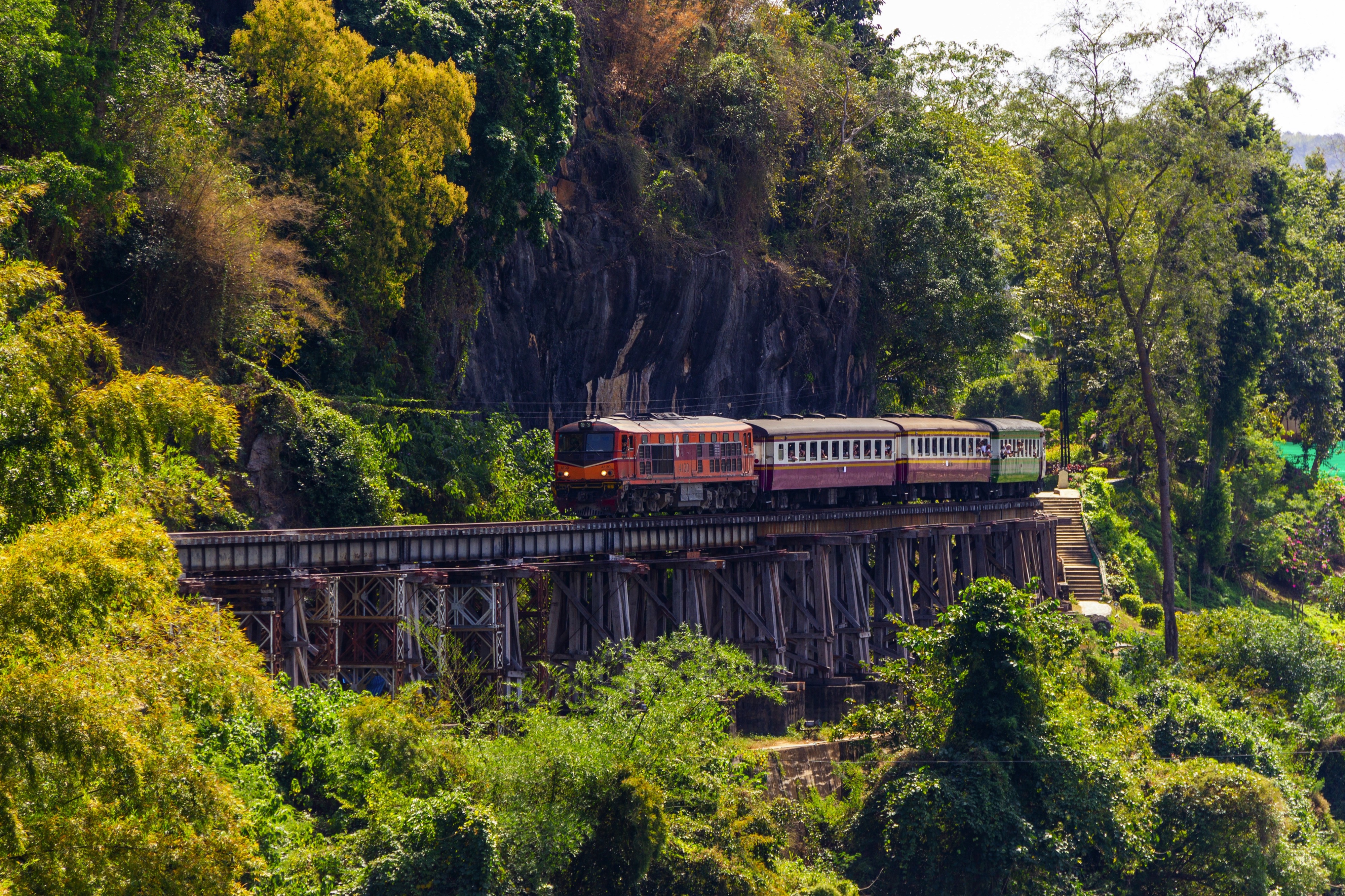 The Dead Railway Train, Kanchanaburi, Thailand