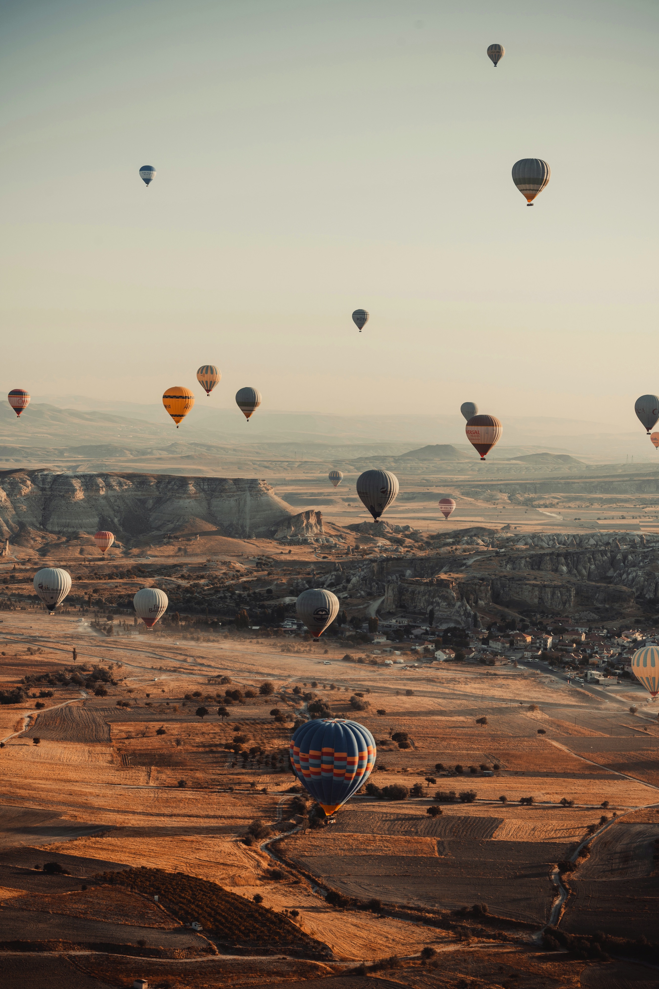Hot Air balloons flying over Cappadocia Turkey