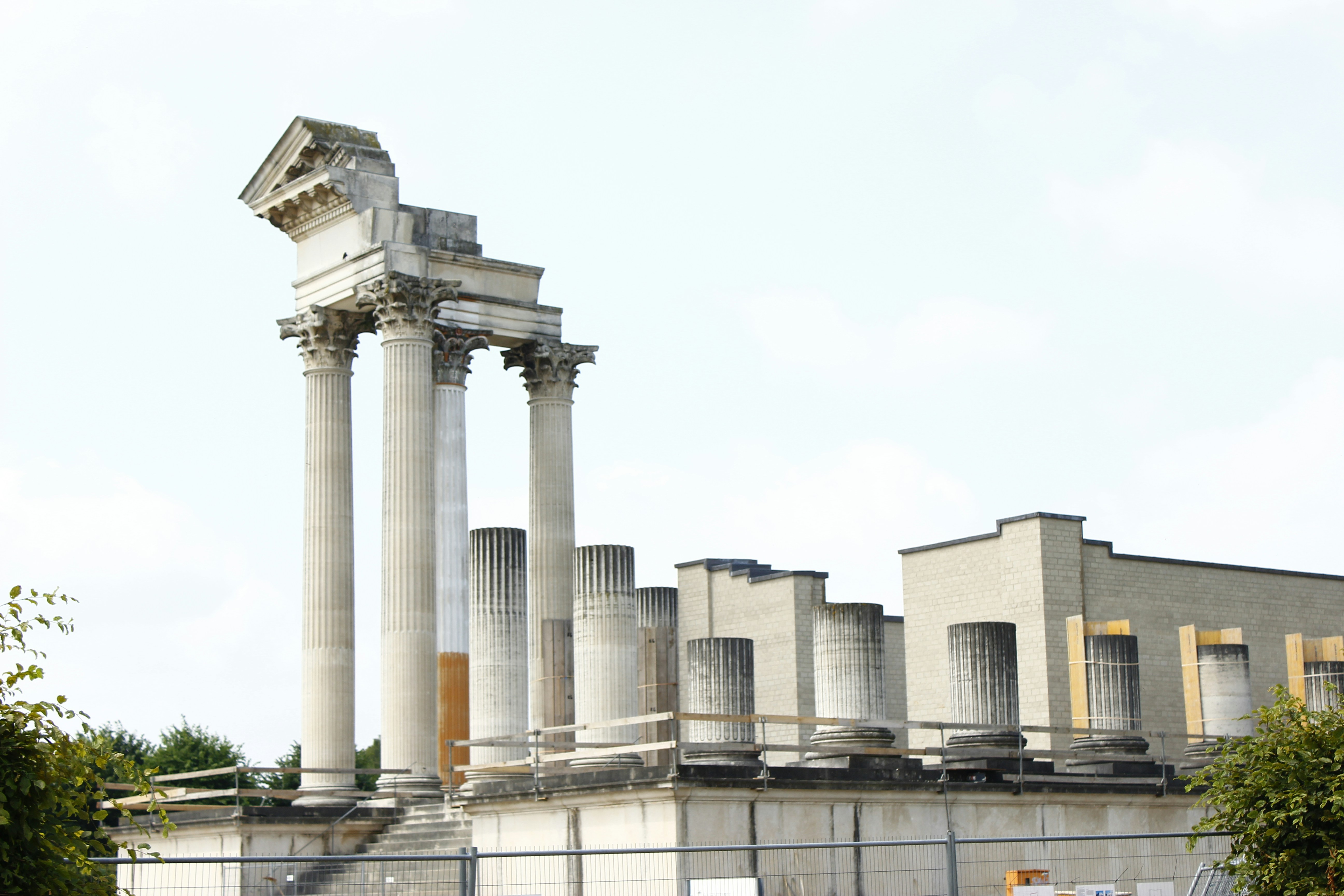 Rebuilt part of Roman temple in Xanten archaelogical park