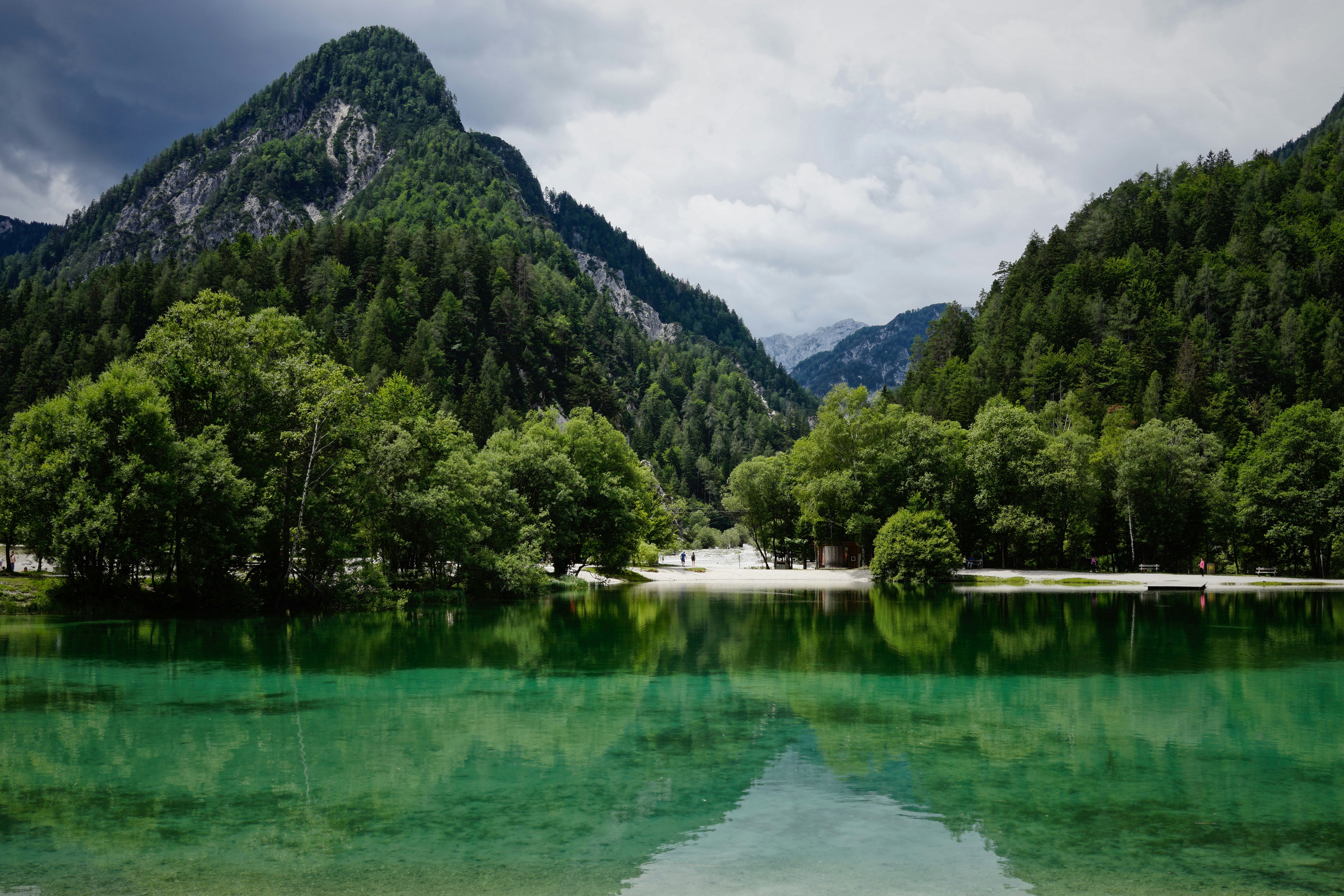 A wonderful summer swim in the lake of Kranjska Gora, Kranjska Gora, Slowenia