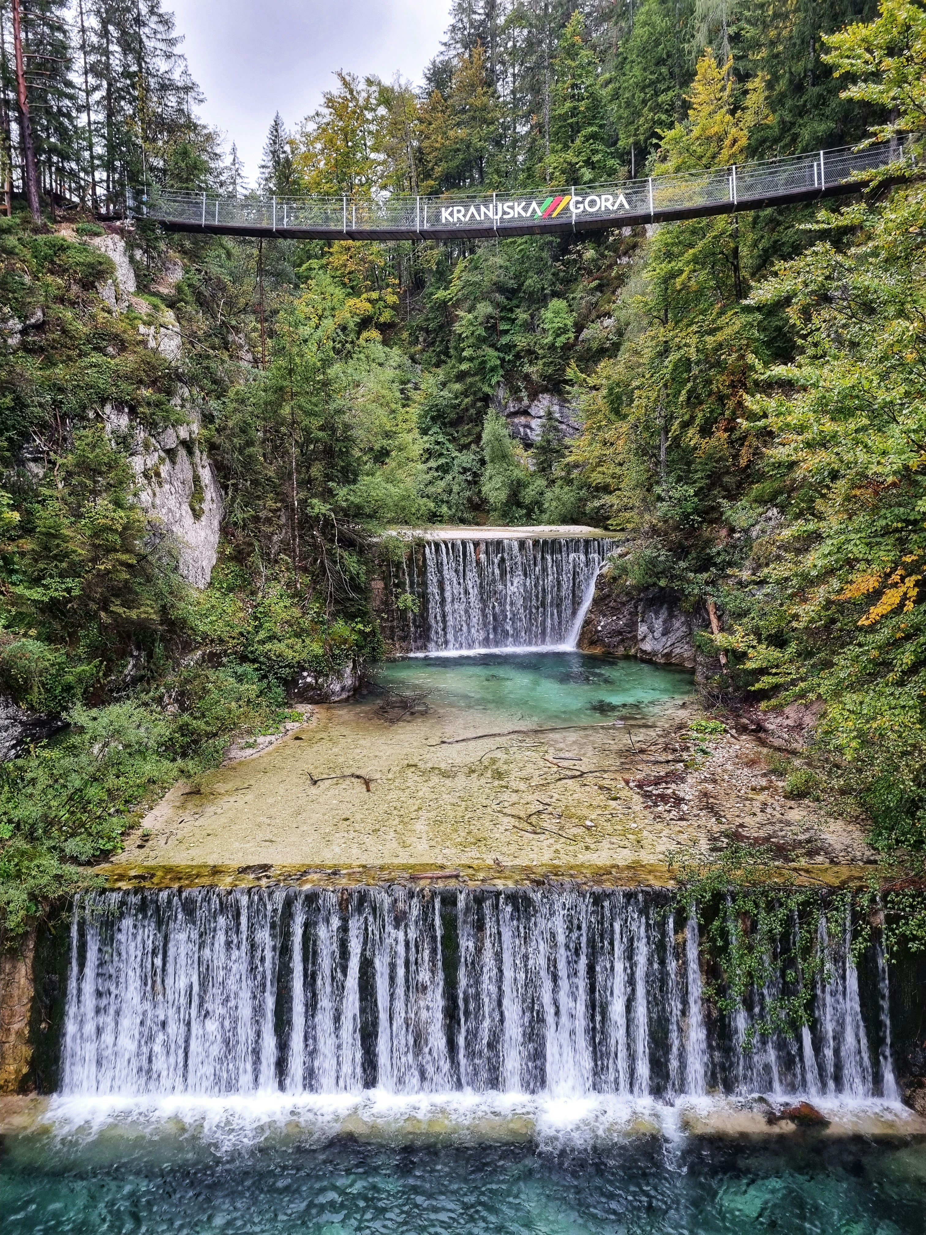 Pedestrian bridge near Kranjska Gora in Slovenia