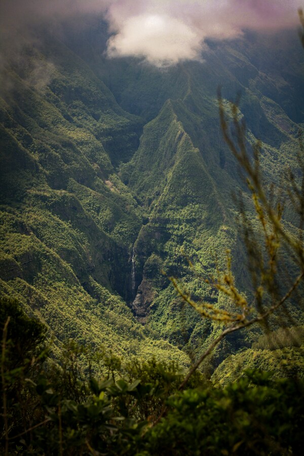 Famous point of view of Mafate in the Reunion Island.
