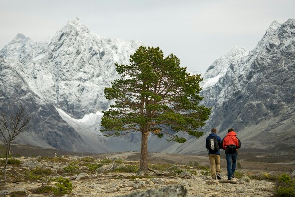 Hiking in the lyngen alps in Norway.