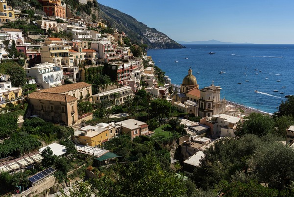 The town of Positano on the Amalfi coast in Italy, Positano, SA, Italy