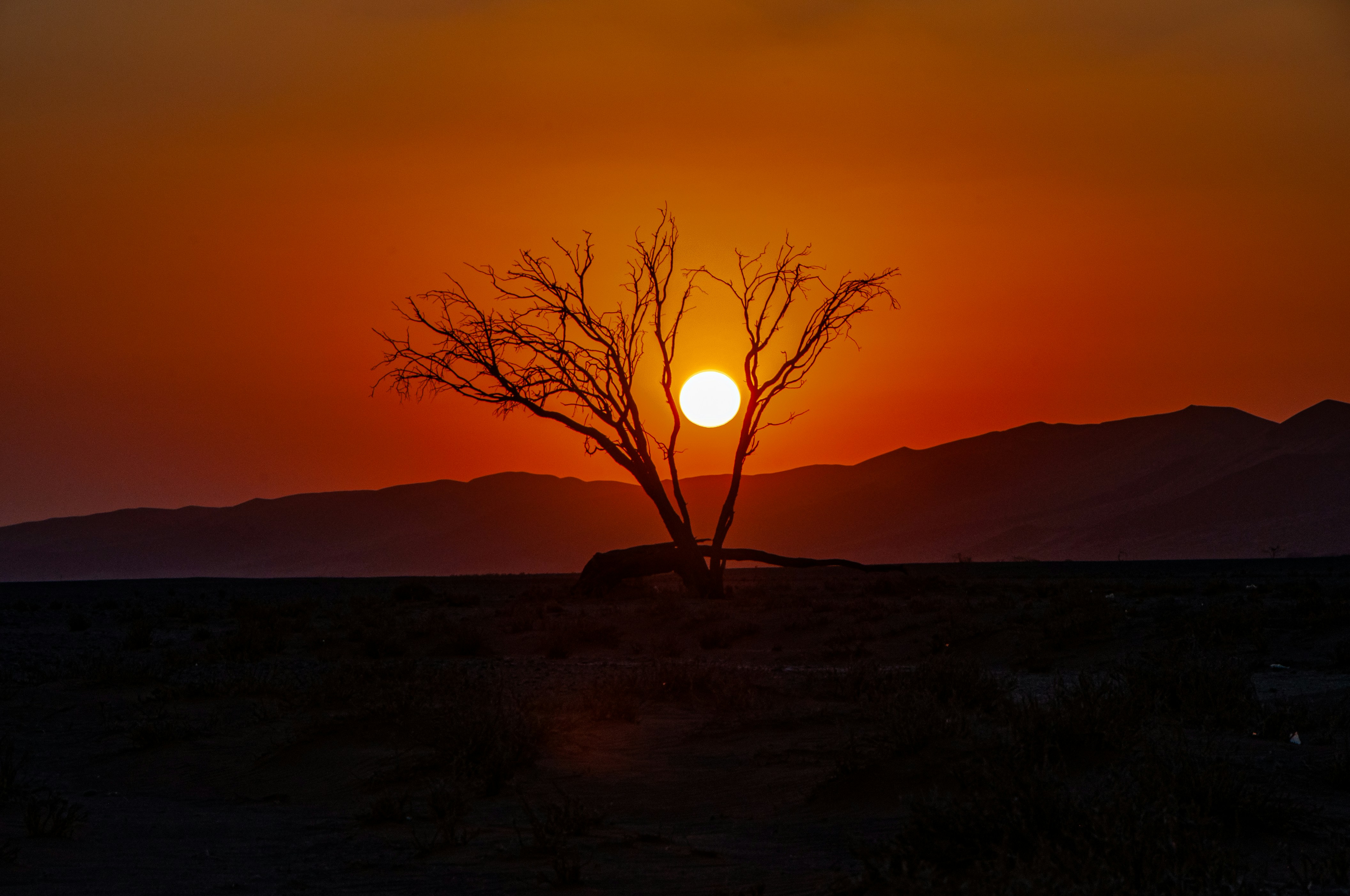 Sundown in the dessert. Sesriem, Namibia