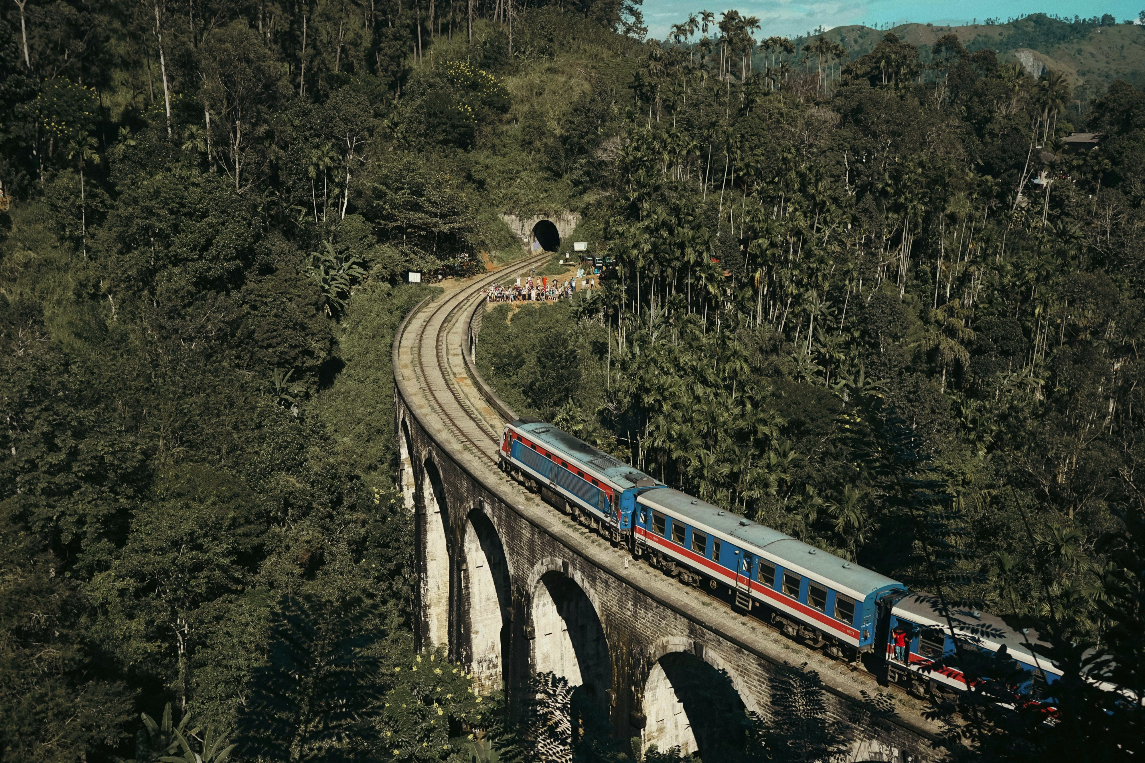 Train on Nine Arches Bridge, Ella, Sri Lanka