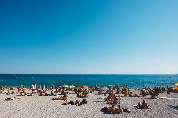 Vacationers on a Cassis beach
