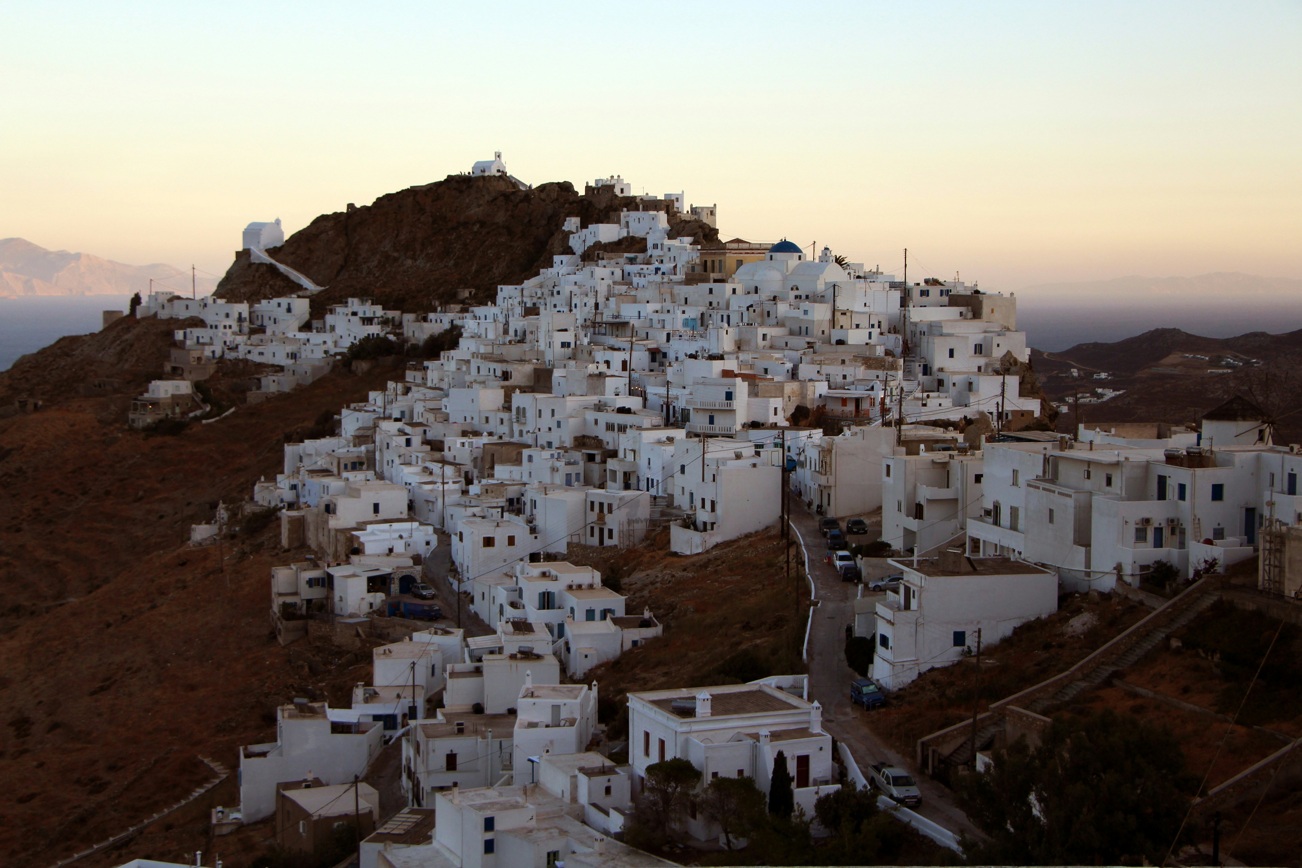 The chora is Serifos island as the sun sets.