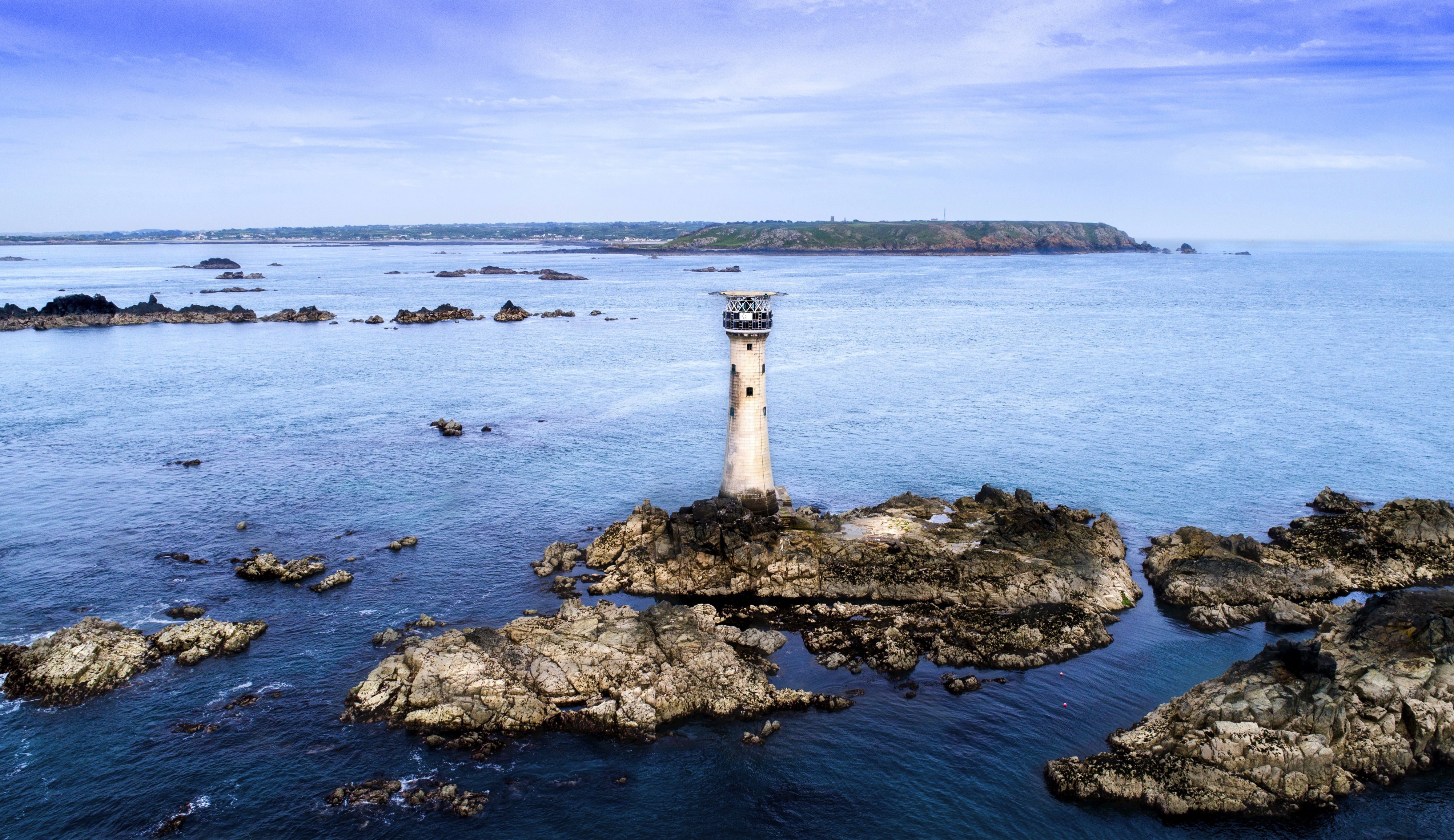 Hanois Lighthouse on a clam day, Guernsey