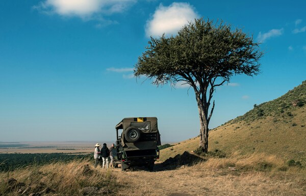 Breakfast in the Masai Mara, near where one of the scenes from the movie “Out of Africa” was filmed.
