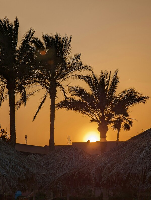 Sunset at Palmera El Sokhna's beach, Al-Ain Alsokhna, Suez, Egypt.