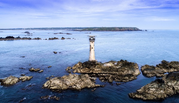 Hanois Lighthouse on a clam day, Guernsey