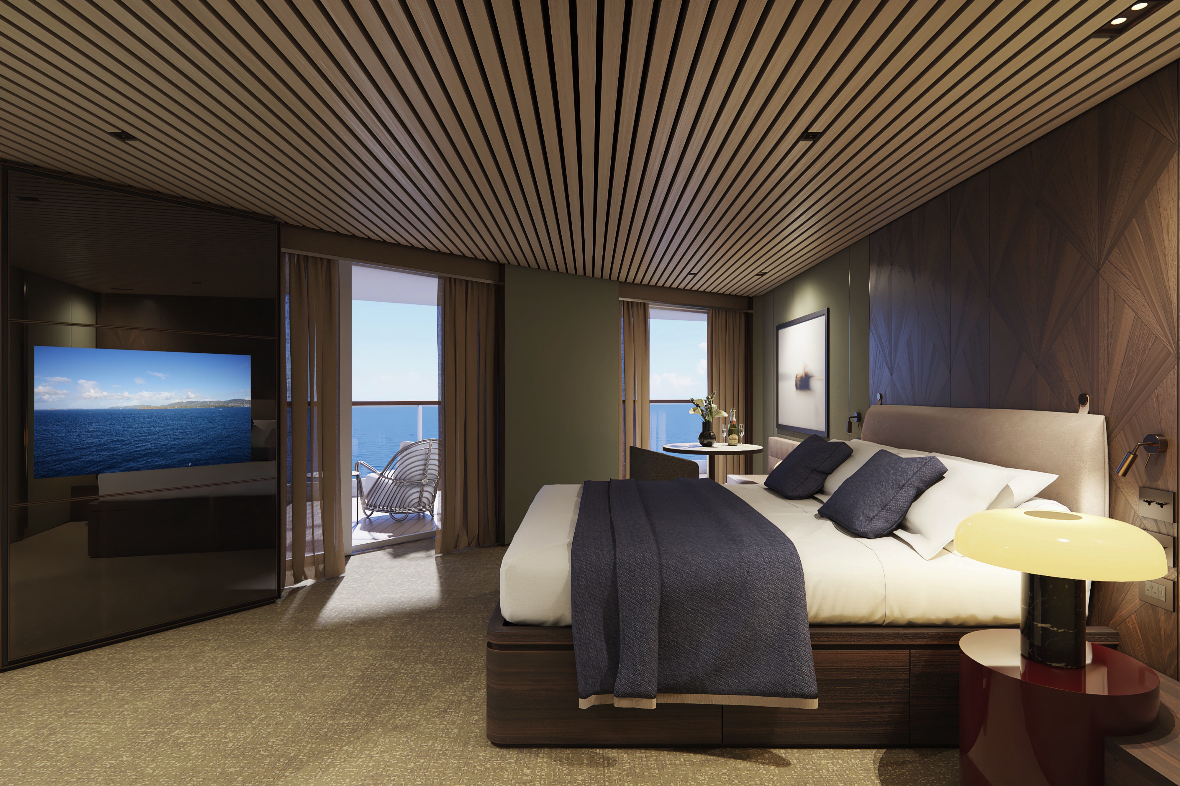 The Haven Aft-Facing Owner's Suite with Master Bedroom & Large Balcony
