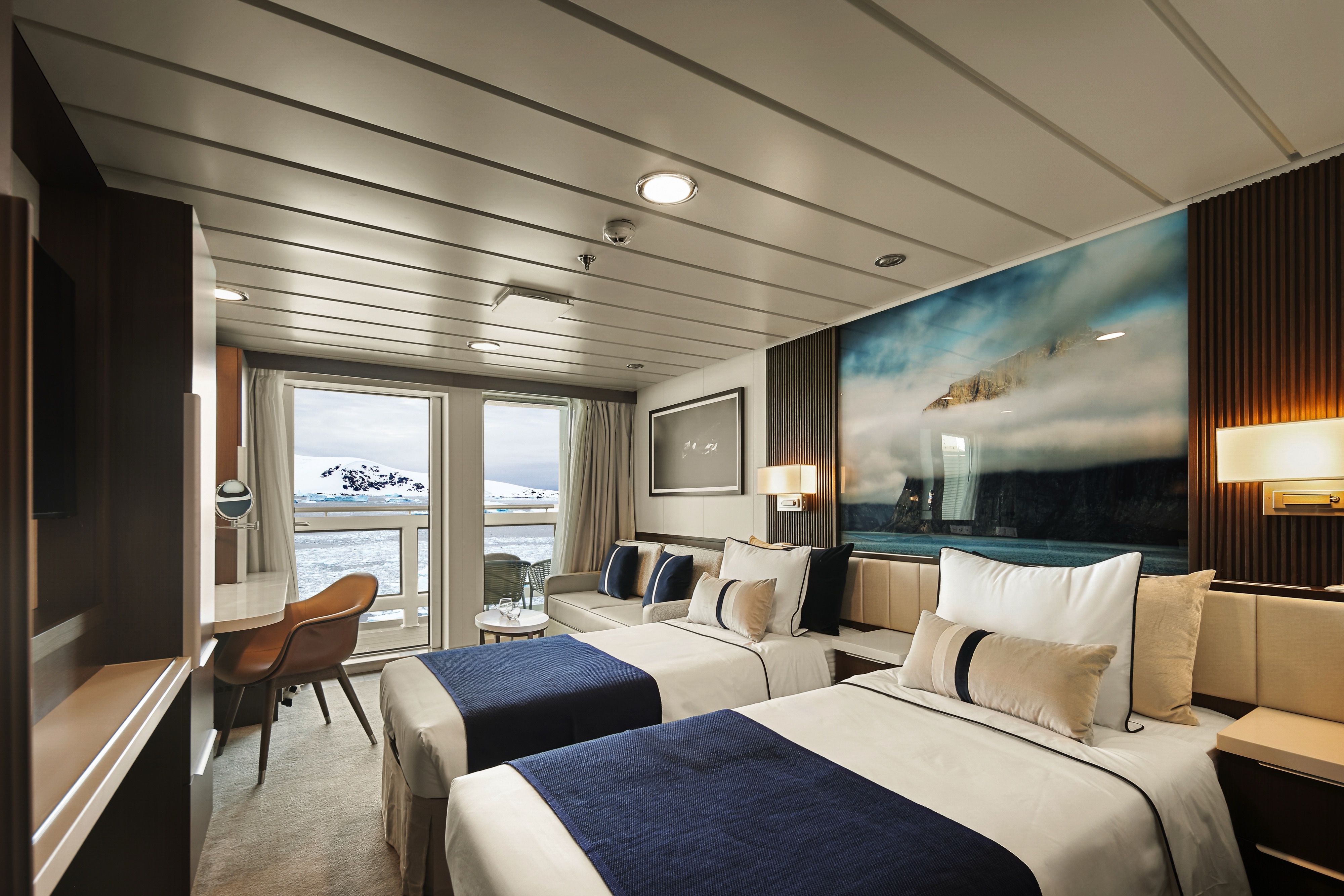 AE Expeditions Douglas Mawson Balcony Stateroom Category A Bedroom ©AE Expeditions.jpg