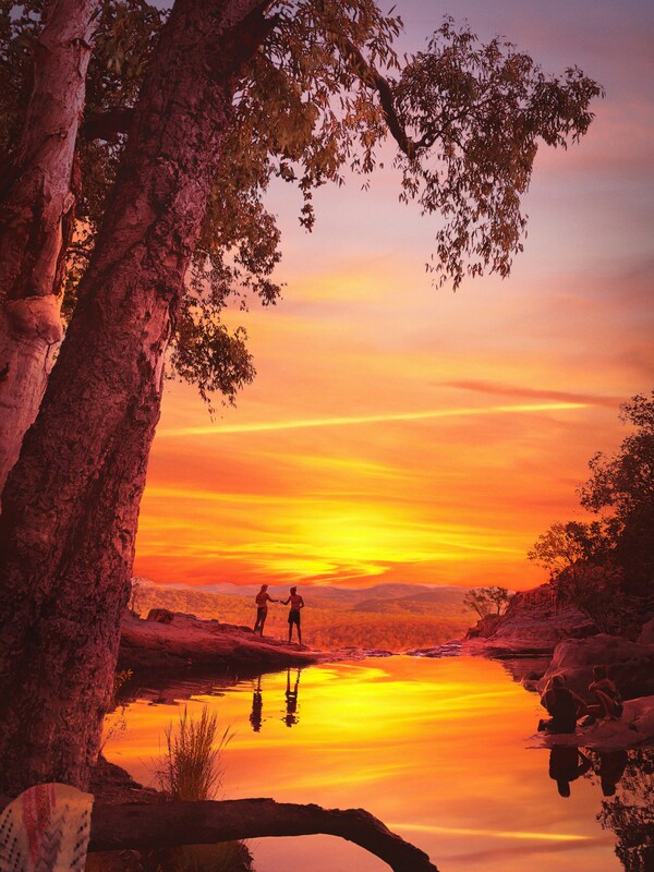 Golden hour at Gunlom, Kakadu National Park, Australia.