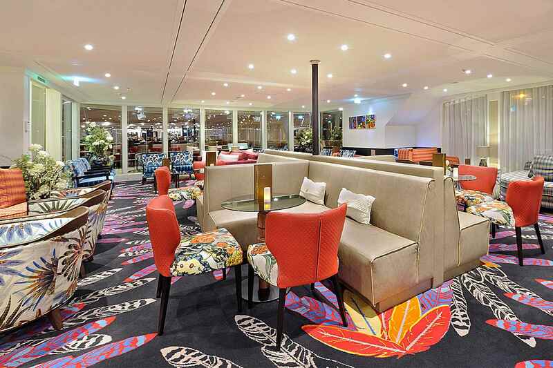 A lounge on board.