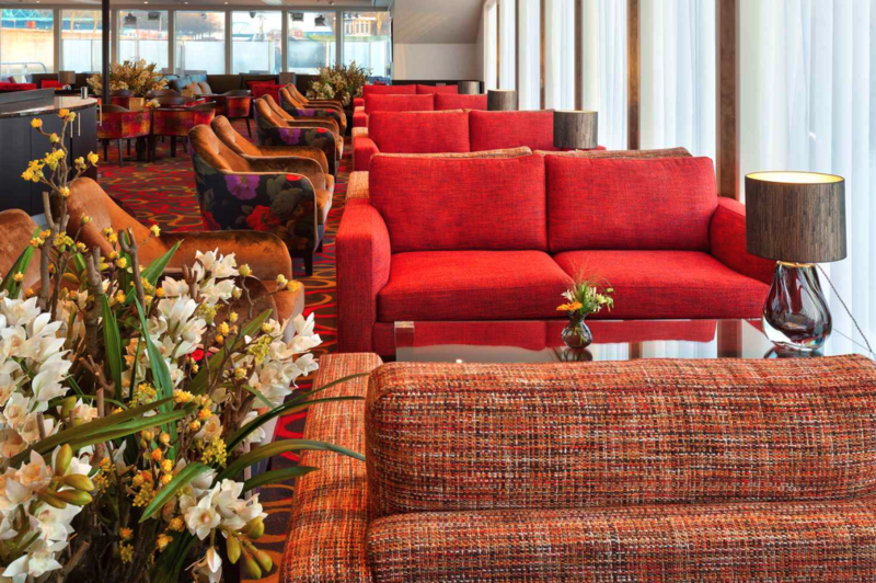 A lounge on board.