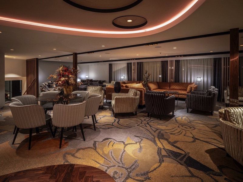 A lounge on board.