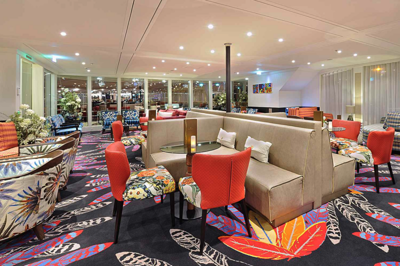 A lounge on board.