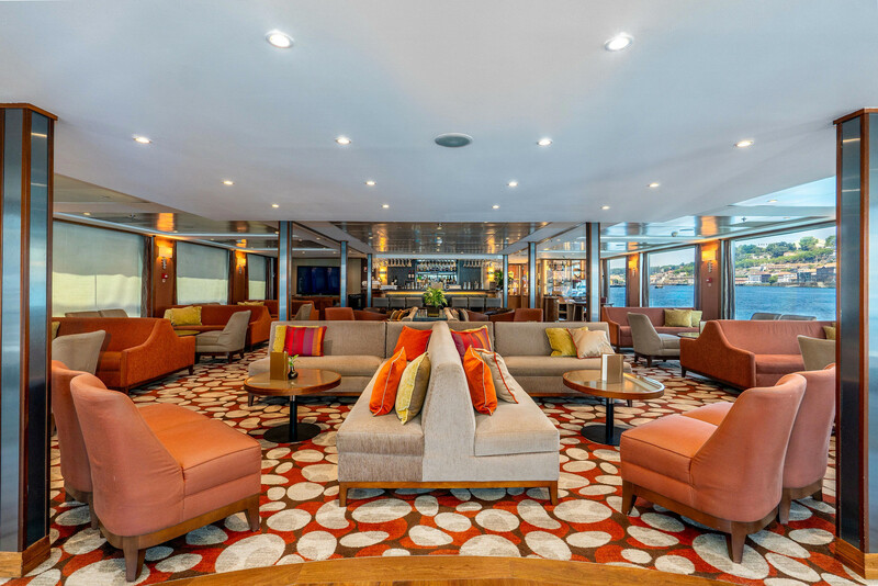 A lounge on board.